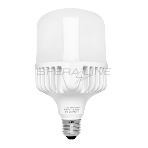Лампа светодиодная высокомощная DELUX BL 80 30w E27 4100K, нейтральный белый свет