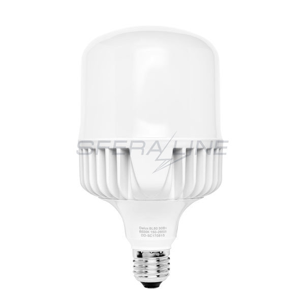 Лампа светодиодная высокомощная DELUX BL 80 30w E27 6500K, холодный белый свет