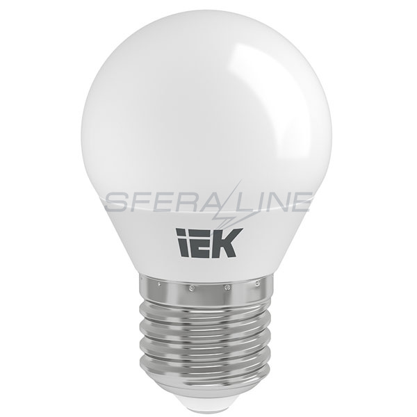 Лампа LED ALFA G45 шар 6Вт 230В 3000К E27 IEK