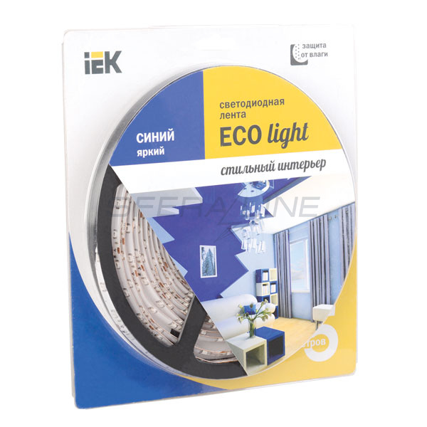 Стрічка світлодіодна LED, LSR-3528B60-4.8-IP20-12V синій колір, 5м блістер, IEK-eco